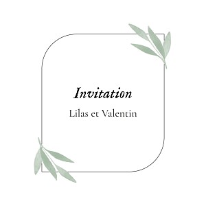 Carton d'invitation mariage traditionnel feuille aquarelle vert Carton d'invitation mariage traditionnel feuille aquarelle vert