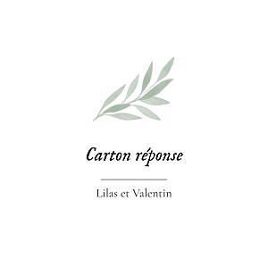 Carton réponse mariage classique feuille aquarelle vert Carton réponse mariage classique feuille aquarelle vert