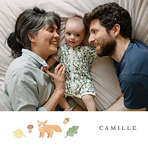Faire-part de naissance printemps-eté petit mobile forêt Faire-part de naissance printemps-eté petit mobile forêt
