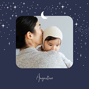 Faire-part de naissance automne-hiver constellation (4 pages) bleu Faire-part de naissance automne-hiver constellation (4 pages) bleu