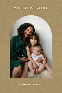 Carte de voeux beige arche graphique kraft Carte de voeux beige arche graphique kraft