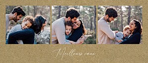 Carte de voeux design kraft 3 photos (panoramique) blanc Carte de voeux design kraft 3 photos (panoramique) blanc