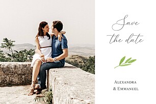 Save the date blanc bucolique (photo) blanc Save the date blanc bucolique (photo) blanc