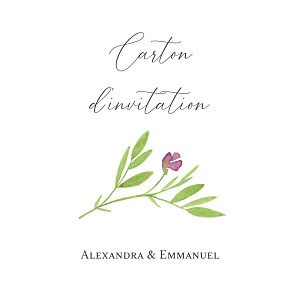 Carton d'invitation mariage traditionnel bucolique rose Carton d'invitation mariage traditionnel bucolique rose
