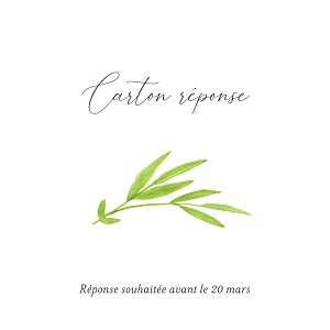 Carton réponse mariage bleu bucolique blanc Carton réponse mariage bleu bucolique blanc