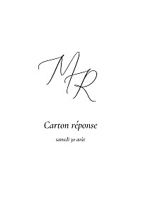 Carton réponse mariage classique élégance (portrait) noir Carton réponse mariage classique élégance (portrait) noir