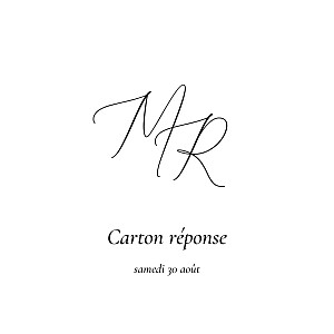 Carton réponse mariage classique élégance noir Carton réponse mariage classique élégance noir