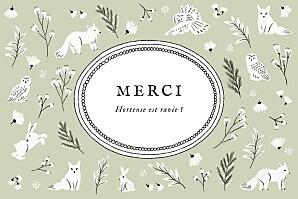 Carte de remerciement vert clairière vert Carte de remerciement vert clairière vert