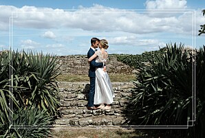 Carte de remerciement mariage avec photo élégance bleu Carte de remerciement mariage avec photo élégance bleu