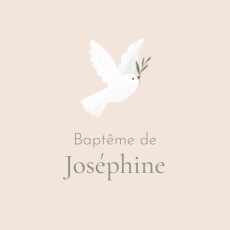 Etiquette perforée baptême Petite colombe Rose Etiquette perforée baptême Petite colombe Rose