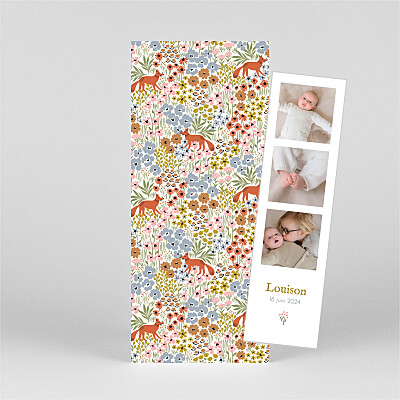 Faire-part de naissance liberty liberty renard (marque-page) ocre Faire-part de naissance liberty liberty renard (marque-page) ocre