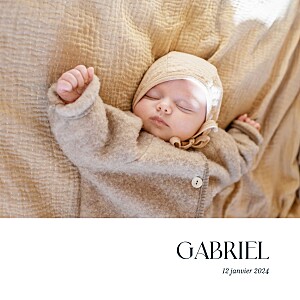 Faire-part de naissance vert simplement blanc Faire-part de naissance vert simplement blanc