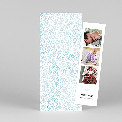 Faire-part de naissance moderne harmonie (marque page) bleu Faire-part de naissance moderne harmonie (marque page) bleu