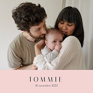 Faire-part de naissance rose etoile d'or (dorure) rose Faire-part de naissance rose etoile d'or (dorure) rose