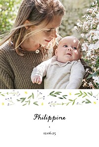 Faire-part de naissance vert danse de printemps vert Faire-part de naissance vert danse de printemps vert