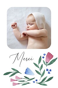 Carte de remerciement garçon jardin fleuri rose Carte de remerciement garçon jardin fleuri rose