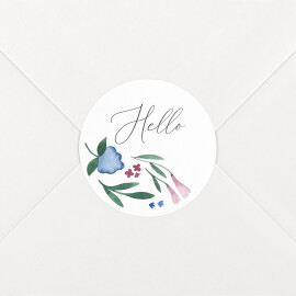 Stickers pour enveloppes naissance Jardin fleuri rose