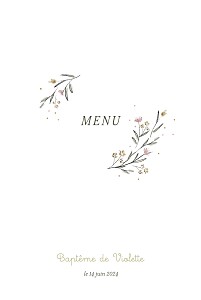 Menu de baptême classique lovely baby bleu Menu de baptême classique lovely baby bleu