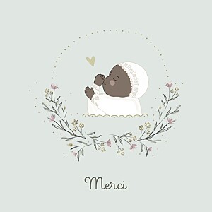 Carte de remerciement classique lovely baby (carré) bleu Carte de remerciement classique lovely baby (carré) bleu