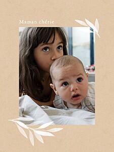 Affiche classique feuillage aquarelle (portrait) beige Affiche classique feuillage aquarelle (portrait) beige