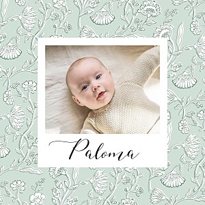 Faire-part de naissance vert douces indiennes vert Faire-part de naissance vert douces indiennes vert