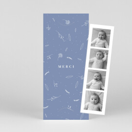 Carte de remerciement Élégant feuillage (marque-page) bleu