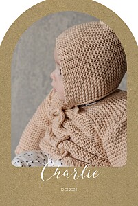 Faire-part de naissance marron tendre innocence (arche) kraft Faire-part de naissance marron tendre innocence (arche) kraft