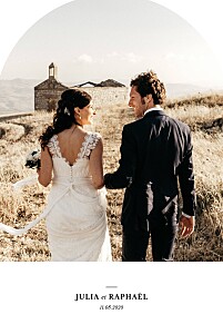 Carte de remerciement mariage avec photo tout simplement (arche) blanc Carte de remerciement mariage avec photo tout simplement (arche) blanc