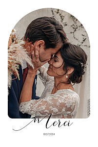 Carte de remerciement mariage vintage tendre innocence (arche) blanc Carte de remerciement mariage vintage tendre innocence (arche) blanc