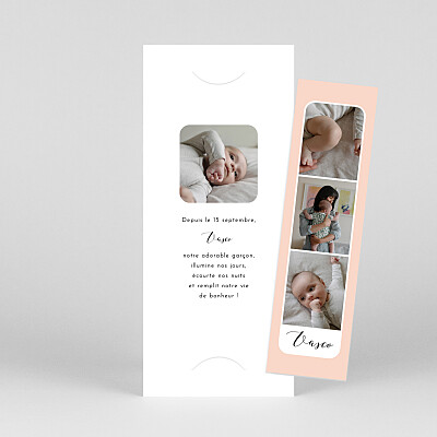 Faire-part de naissance marque-page tendre innocence picto (marque page) beige Faire-part de naissance marque-page tendre innocence picto (marque page) beige