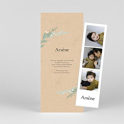 Faire-part de naissance marque-page couronne d'eucalyptus (marque-page) vert beige Faire-part de naissance marque-page couronne d'eucalyptus (marque-page) vert beige