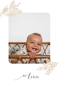 Carte de remerciement avec photo petits brins pêche Carte de remerciement avec photo petits brins pêche