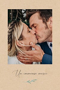 Carte de remerciement mariage beige couronne d'eucalyptus (simple) beige Carte de remerciement mariage beige couronne d'eucalyptus (simple) beige