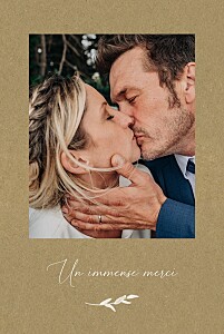 Carte de remerciement mariage gris couronne d'eucalyptus (simple) kraft Carte de remerciement mariage gris couronne d'eucalyptus (simple) kraft