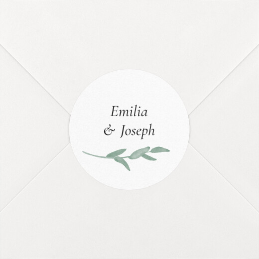 Stickers pour enveloppes mariage Couronne d'eucalyptus - Personnalisable