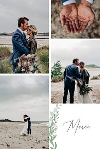 Carte de remerciement mariage rose couronne d'eucalyptus (multi-photo) rose Carte de remerciement mariage rose couronne d'eucalyptus (multi-photo) rose