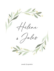 Faire-part de mariage champêtre pousse végétale jaune Faire-part de mariage champêtre pousse végétale jaune