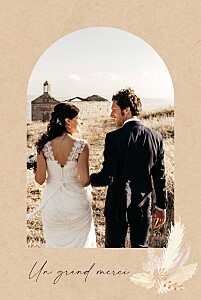 Carte de remerciement mariage beige bouquet bohème beige Carte de remerciement mariage beige bouquet bohème beige