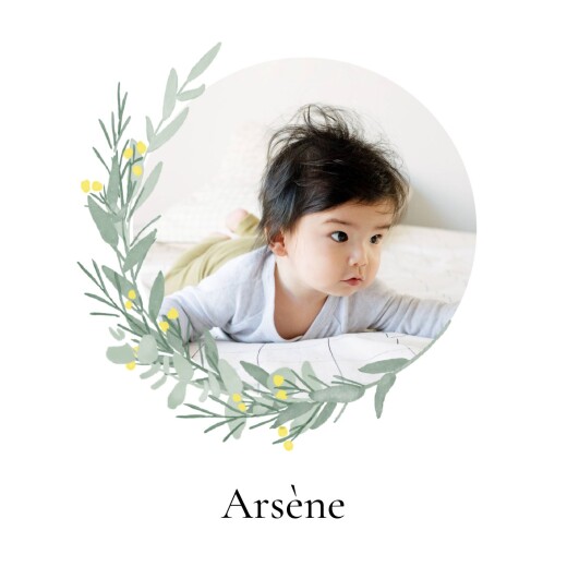 Stickers pour enveloppes naissance Couronne d'eucalyptus - Personnalisable