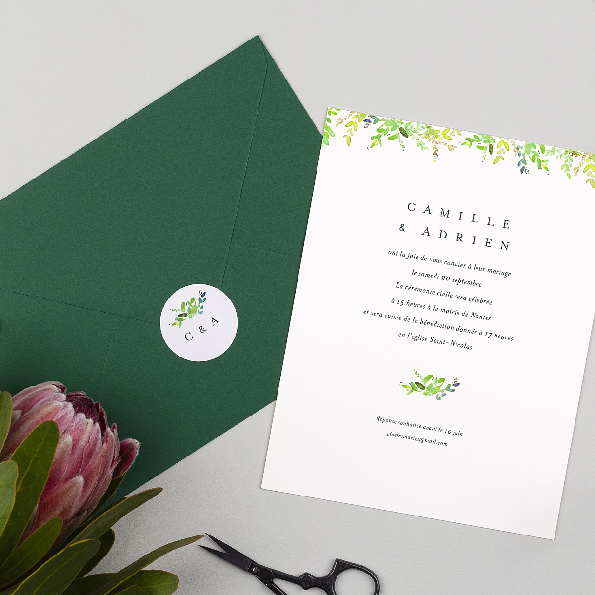 Stickers pour enveloppes mariage canopée Stickers pour enveloppes mariage canopée
