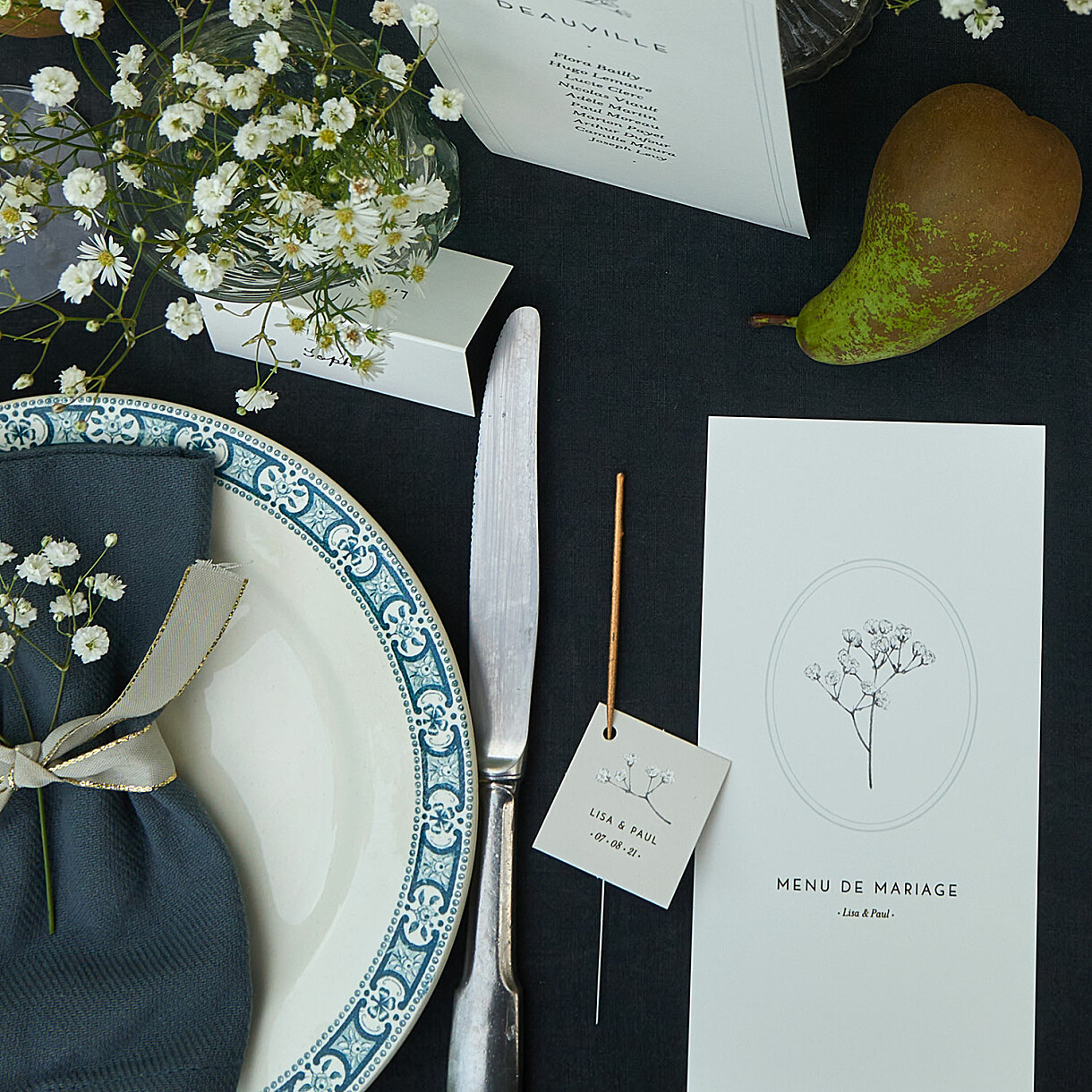 Menu de mariage joli brin Menu de mariage joli brin